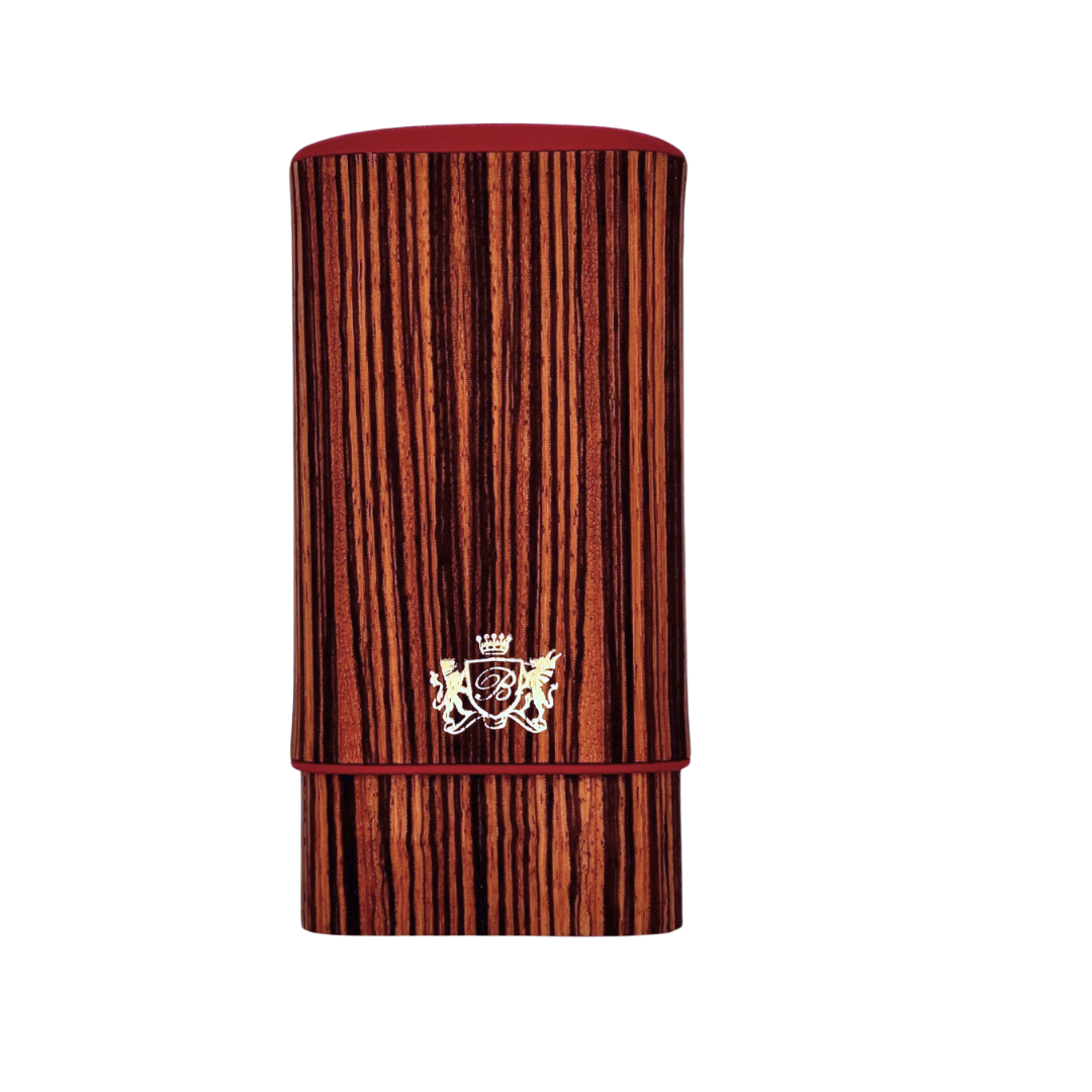 Brizard Zebrawood 3 Finger Cigar Case
